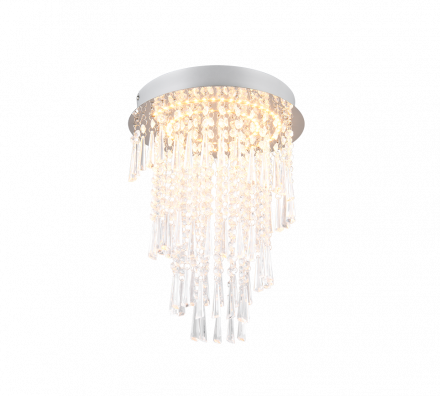 Trio Lighting Πλαφονιέρα LED 18W POMP Χρώμιο