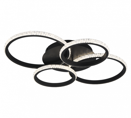 Trio Lighting Πλαφονιέρα LED 27W CIRES Μαύρο Ματ