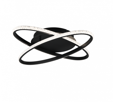 Trio Lighting Πλαφονιέρα LED 27W LANE Μαύρο Ματ