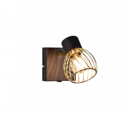 Trio Lighting Επίτοιχο Σποτ ARDON LED 1xE14 Μεταλλικό Μαύρο-Χρυσό