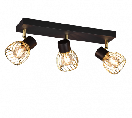 Trio Lighting Επίτοιχο Σποτ ARDON LED 3xE14 Μεταλλικό Μαύρο-Χρυσό