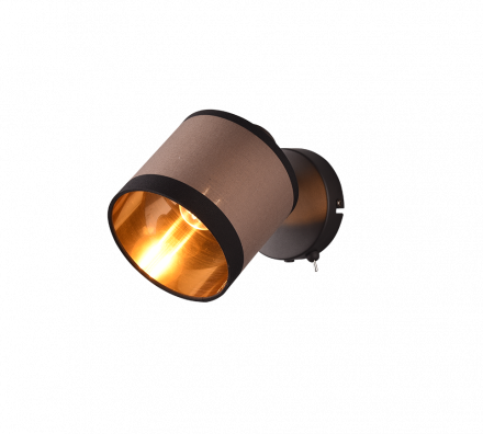 Trio Lighting Μονό Σποτ DAVOS LED 1xE14 Μέταλλο/Ύφασμα Μαύρο/Taupe