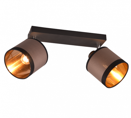 Trio Lighting Διπλό Σποτ DAVOS LED 2xE14 Μέταλλο/Ύφασμα Μαύρο/Taupe