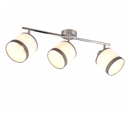 Trio Lighting Τριπλό Σποτ DAVOS LED 3xE14 Μέταλλο/Ύφασμα Chrome/Λευκό