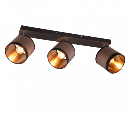 Trio Lighting Τριπλό Σποτ DAVOS LED 3xE14 Μέταλλο/Ύφασμα Μαύρο/Taupe