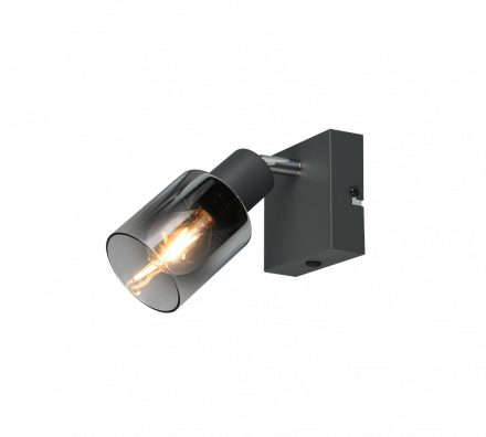 Trio Lighting Μονό Spot 1xE14 CADIZ Ανθρακί Μέταλλο-Γυαλί