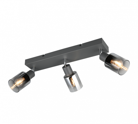 Trio Lighting Τριπλό Spot 3xE14 CADIZ Ανθρακί Μέταλλο-Γυαλί