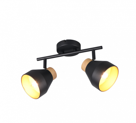 Trio Lighting Διπλό Spot 2xE14 VALENTIN Μαύρο Ματ Μέταλλο
