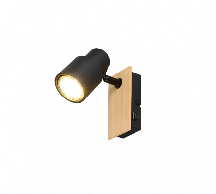 Trio Lighting Spot 1xGU10 PIERRE Μαύρο Ματ Μέταλλο