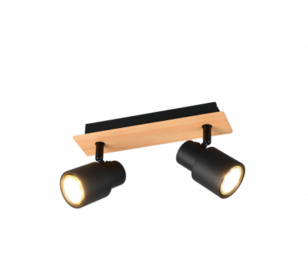Trio Lighting Spot 2xGU10 PIERRE Μαύρο Ματ Μέταλλο