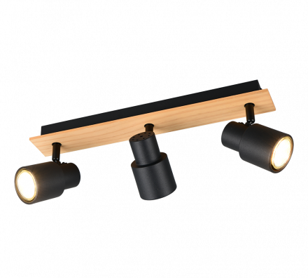 Trio Lighting Spot 3xGU10 PIERRE Μαύρο Ματ Μέταλλο