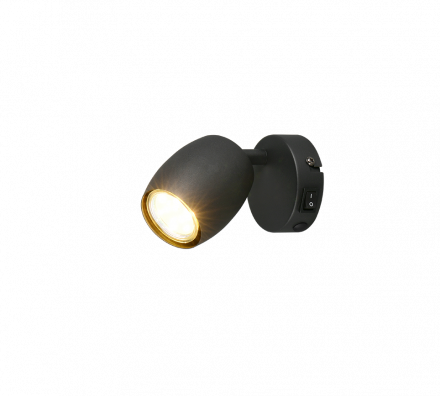 Trio Lighting Μονό Spot 1xGU10 NANCY Μαύρο Ματ Μέταλλο