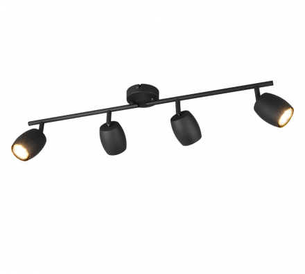 Trio Lighting Τετραπλό Spot 4xGU10 NANCY Μαύρο Ματ Μέταλλο