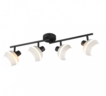 Trio Lighting Τετραπλό Spot 4xE14 ISLA Μαύρο-Γκρι Μέταλλο