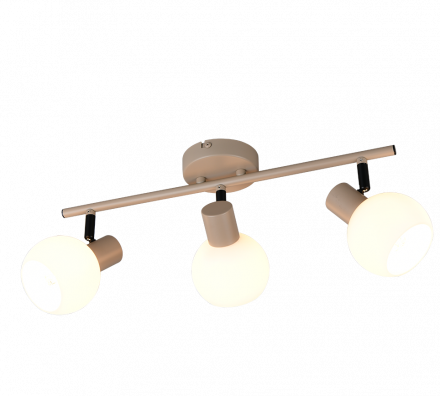 Trio Lighting Τριπλό Spot 3xE14 BOBA Μπεζ Μέταλλο-Λευκό Γυαλί