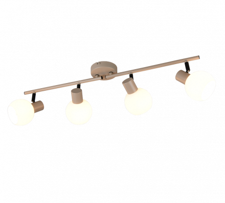Trio Lighting Τετραπλό Spot 4xE14 BOBA Μπεζ Μέταλλο-Λευκό Γυαλί