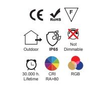 Προβολέας RGB 50W - Μαύρος