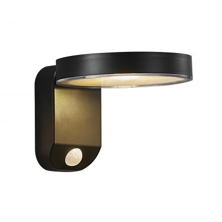 Ηλιακό Επίτοιχο Φωτιστικό Rica Round LED 4.5W IP44 Πλαστικό Μαύρο