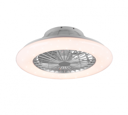 Trio Lighting Ανεμιστήρας Οροφής Με Φως LED 30W RGBW ∅50 Πλαστικός STRALSUND