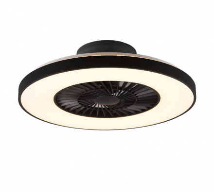 Trio Lighting Ανεμιστήρας Οροφής Με Φως LED 40W ∅59 Πλαστικός HALMSTAD Μαύρο