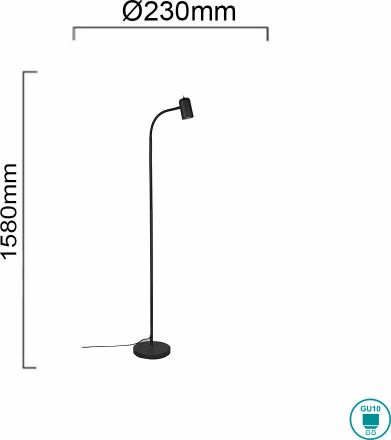 RL Φωτιστικό Δαπέδου LED 1xGU10 Μεταλλικό MARILA
