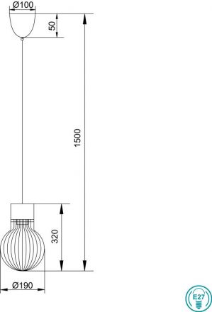 RL Κρεμαστό Φωτιστικό LED 1xE27 DAVE