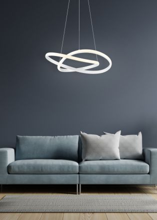 Trio Lighting Κρεμαστό Φωτιστικό LED 27W COURSE Λευκό Mat
