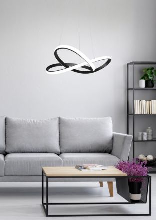 Trio Lighting Κρεμαστό Φωτιστικό LED 27W COURSE Μαύρο Mat