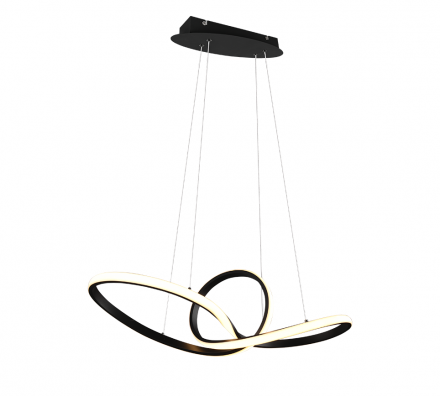 Trio Lighting Κρεμαστό Φωτιστικό LED 28W SANSA Μαύρο Mat