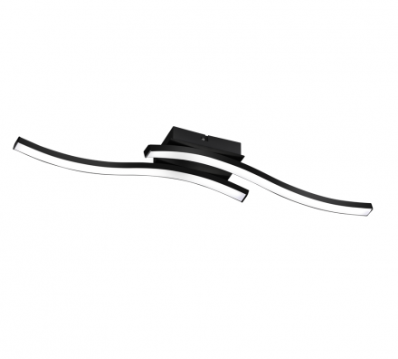 Trio Lighting Πλαφονιέρα Οροφής LED 2x5W Μεταλλική ROUTE Μαύρο