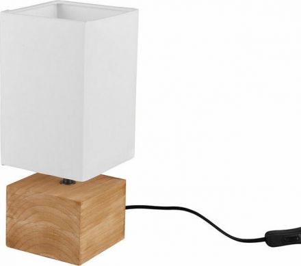 Trio Lighting Πορτατίφ LED 1xE14 Ξύλινο Με Λευκό Καπέλο WOODY