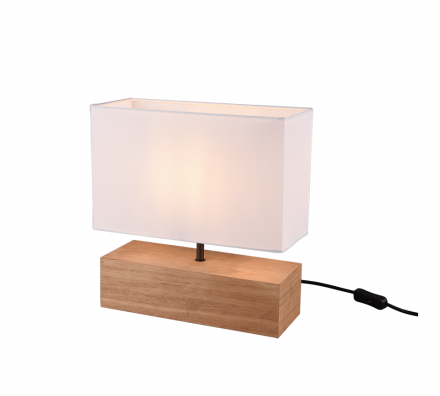 Trio Lighting Πορτατίφ LED 1xE27 Ξύλινο Με Λευκό Καπέλο WOODY