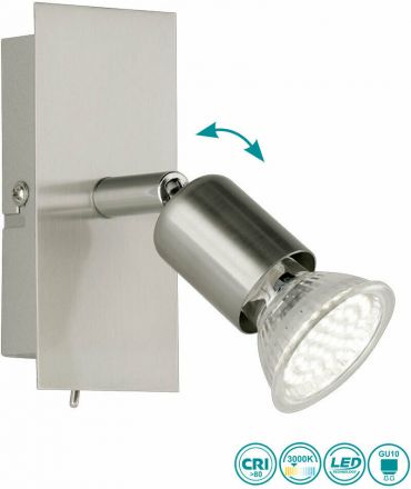 Trio Lighting Spot LED 1xGU10 3W Μεταλλικό NIMES Nickel Mat