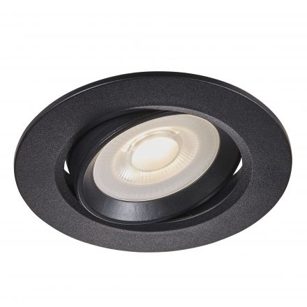 Χωνευτό Σποτ Roar LED 7W 3000K Πλαστικό Μαύρο IP23