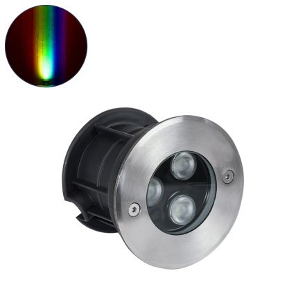 UNDERGROUND-FANI Χωνευτό Φωτιστικό Σποτ Δαπέδου LED 12W 1020lm 60°24V - IP68 - RGBW DMX512 - Ανοξείδωτο Ατσάλι