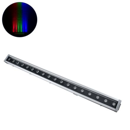 WASHER-DAIA Wall Washer LED 54W 5400lm 30° AC 230V - IP65 Μ100 x Π7.5 x Υ7cm - RGB DMX512 Display on Body - Ασημί