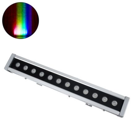 WASHER-DAIA Wall Washer LED 96W 10080lm 30° AC 230V - IP65 Μ52 x Π7.5 x Υ7cm - RGBW DMX512 Display on Body - Ασημί
