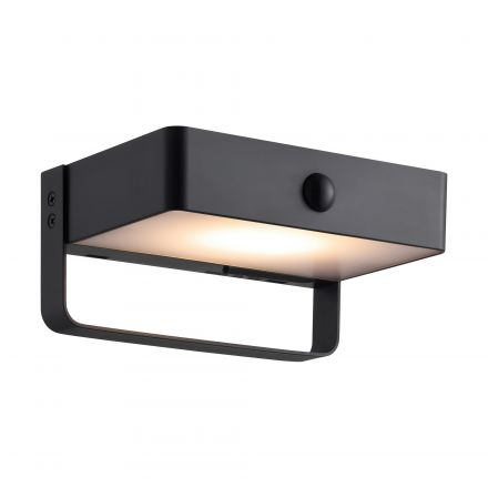 Επίτοιχο Φωτιστικό LED 4W Saulio Solar-USB Αλουμίνιο Μαύρο IP44