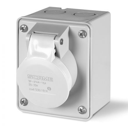 Επίτοιχη Πρίζα 2P+E 32A 40-50V 50/60Hz IP 44