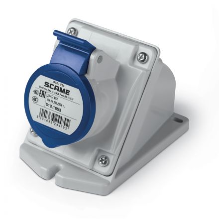 Επίτοιχη Πρίζα Θηλυκή 2P+E 16A 6h 200-250V 50/60Hz IP44/54