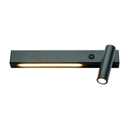 ACA Επίτοιχο Φωτιστικό LED 12W 3200K 980LM HERMES Μαύρο Μεταλλικό 28Χ11Χ8CM Δεξιά