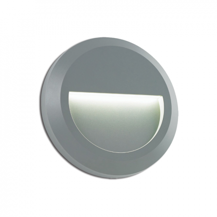 ACA Επίτοιχο Φωτιστικό LED Στρογγυλό Γκρι 230V AC IP65 2W 3000K 100Lm
