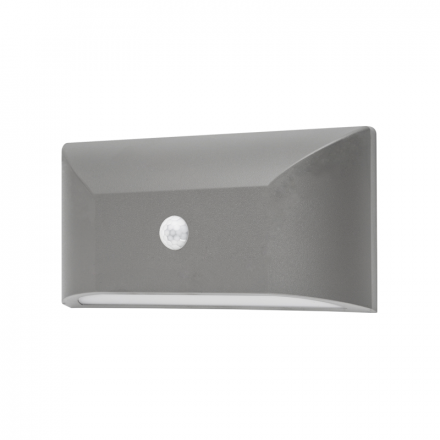 ACA Επίτοιχη Απλίκα PC-PIR SENSOR max6m 230V IP65 6W 3000K 350lm Γκρι