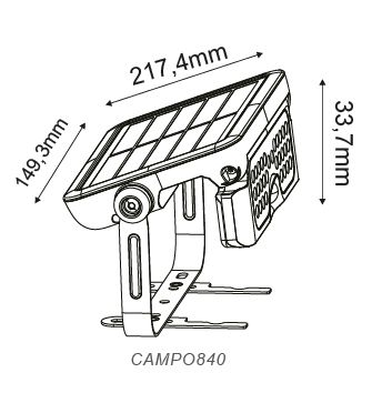 ACA Campo LED SMD Προβολέας Με Φ/Β Πάνελ & Αισθητήρα Κίνησης IP65