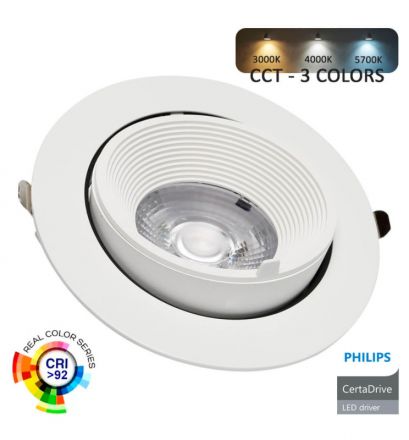 Spot LED Κινητό Χωνευτό Philips Driver και bridgelux Chip 40W CCT