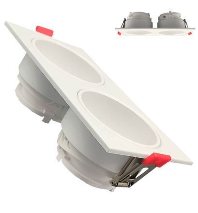 Spot Οροφής LED GU10 Διπλό Πολλαπλής Επιλογής Λευκό