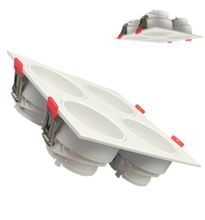 Spot Οροφής LED GU10 Τετραπλό Πολλαπλής Επιλογής Λευκό