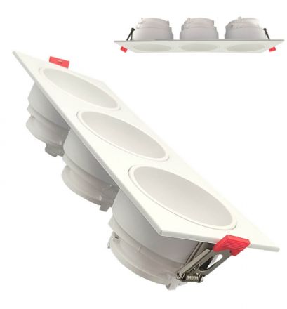 Spot Οροφής LED GU10 Τριπλό Πολλαπλής Επιλογής Λευκό