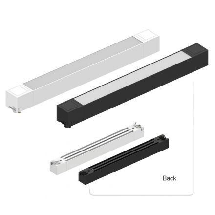 InLight Γραμμικό φωτιστικό LED 20W 4000K για μονοφασική ράγα σε μαύρη απόχρωση D:34,5cmX3,3cm (T02602-BL)