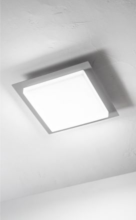 Πλαφονιέρα Εξωτερικού Χώρου LED 15W Tablet Ασημί IP44